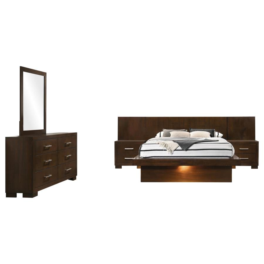 Second image of JESSICA 5-PIECE QUEEN LED BEDROOM SET CAPPUCCINO
