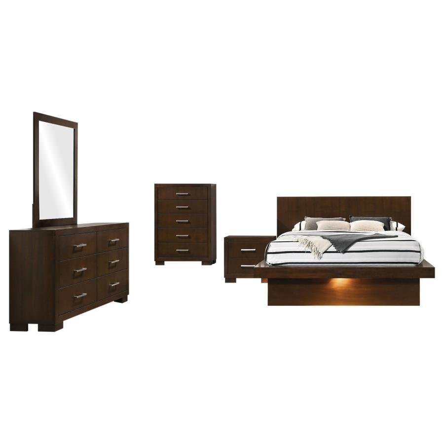 Second image of JESSICA 5-PIECE QUEEN LED BEDROOM SET CAPPUCCINO