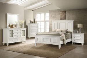SANDY BEACH 5-PIECE QUEEN BEDROOM SET CREAM WHITE