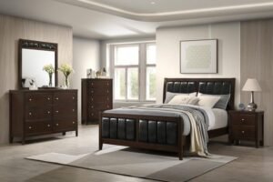 CARLTON 5-PIECE QUEEN BEDROOM SET CAPPUCCINO