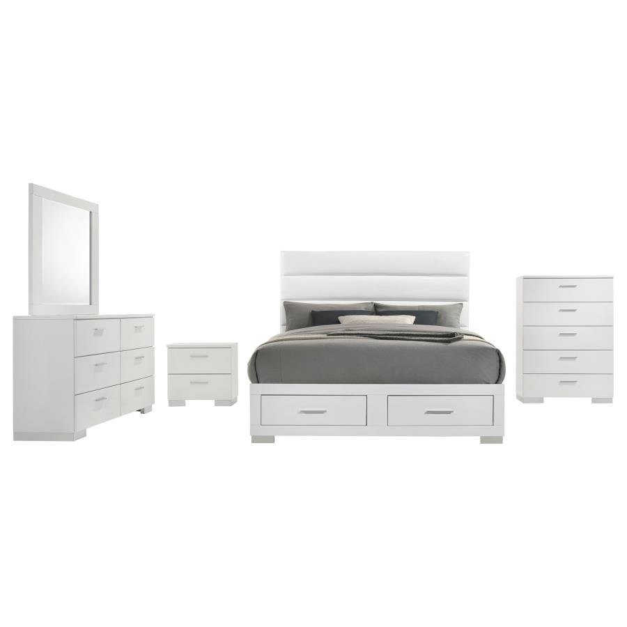 Second image of FELICITY 5-PIECE QUEEN PLATFORM BEDROOM SET WHITE