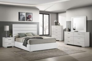 FELICITY 5-PIECE QUEEN BEDROOM SET WHITE HIGH GLOSS