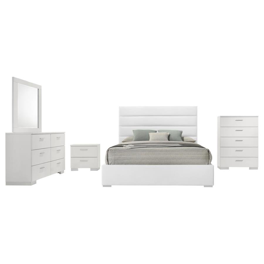 Second image of FELICITY 5-PIECE QUEEN BEDROOM SET WHITE HIGH GLOSS