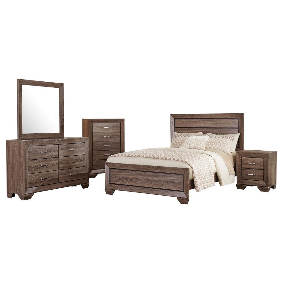 KAUFFMAN 5-PIECE QUEEN BEDROOM SET WASHED TAUPE
