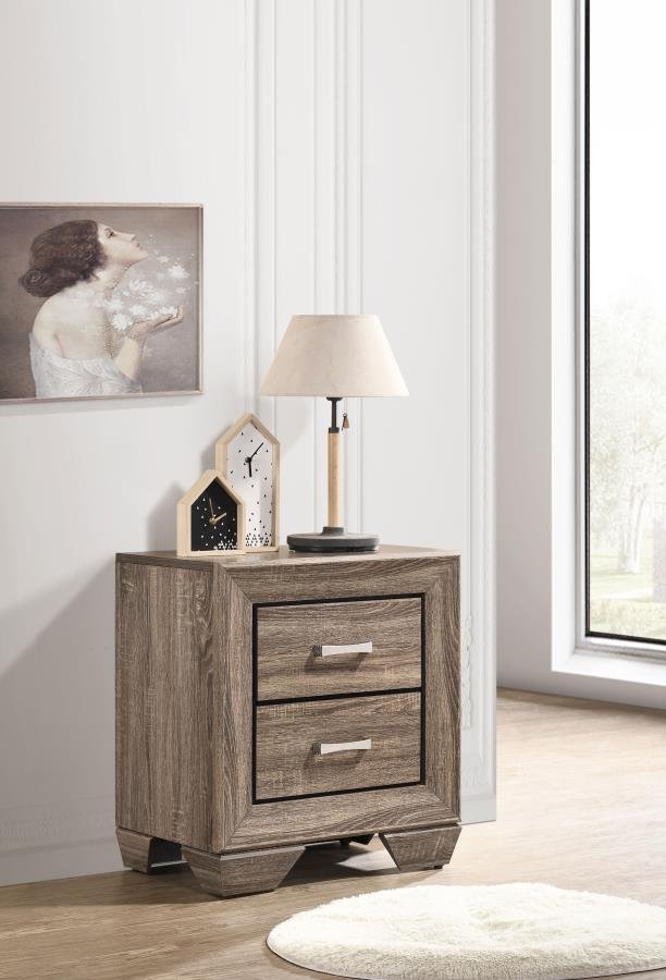 Second image of KAUFFMAN 2-DRAWER NIGHTSTAND WASHED TAUPE