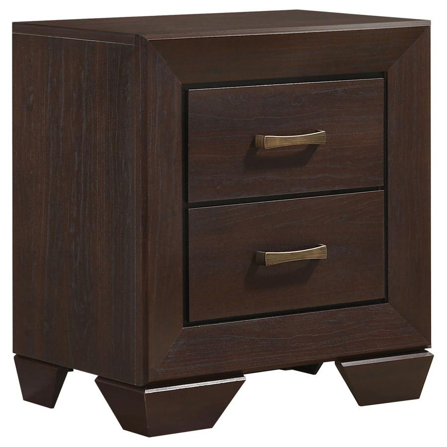 KAUFFMAN 2-DRAWER NIGHTSTAND DARK COCOA