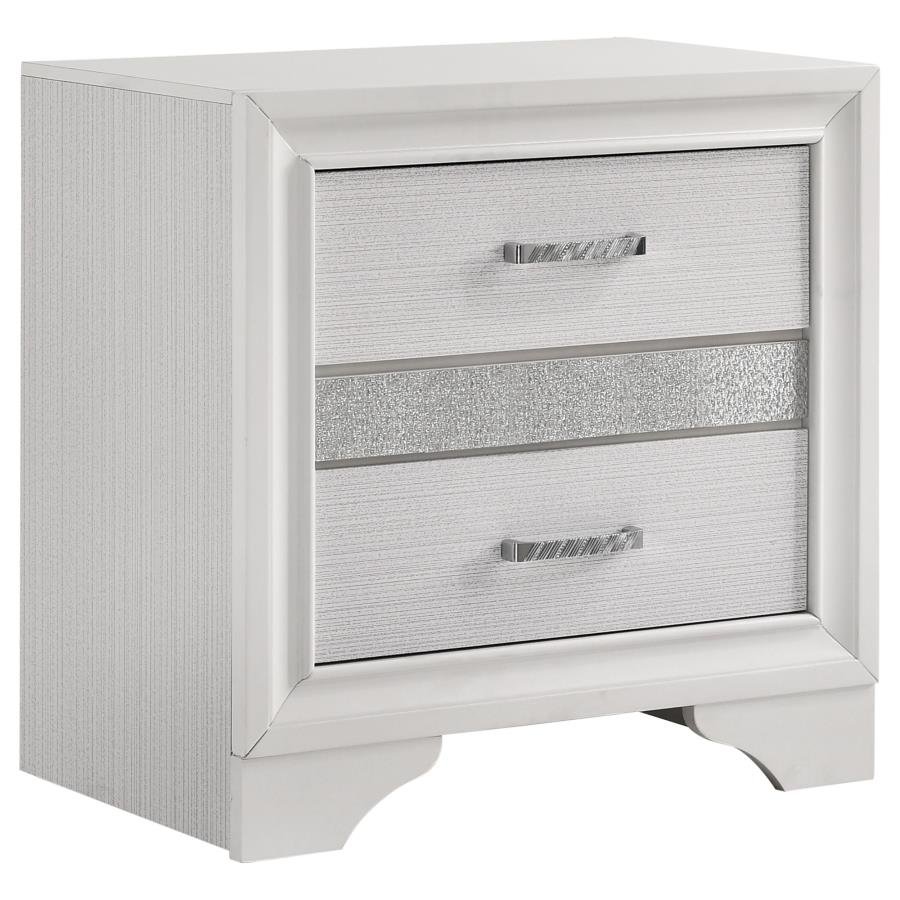 MIRANDA 3-DRAWER NIGHTSTAND BEDSIDE TABLE WHITE