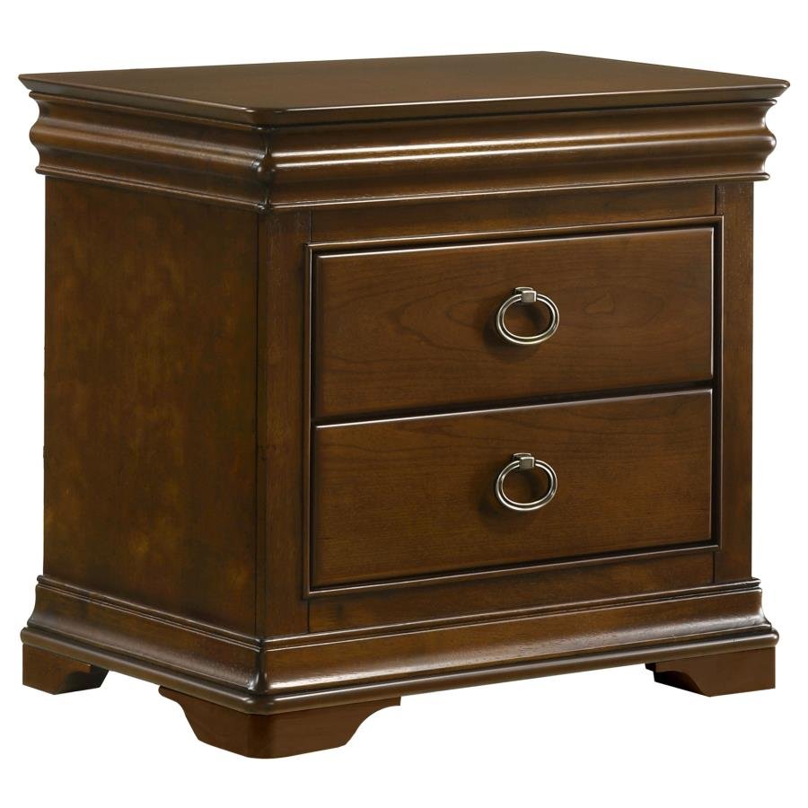 GARLAND 3-DRAWER NIGHTSTAND BEDSIDE TABLE BROWN CHERRY