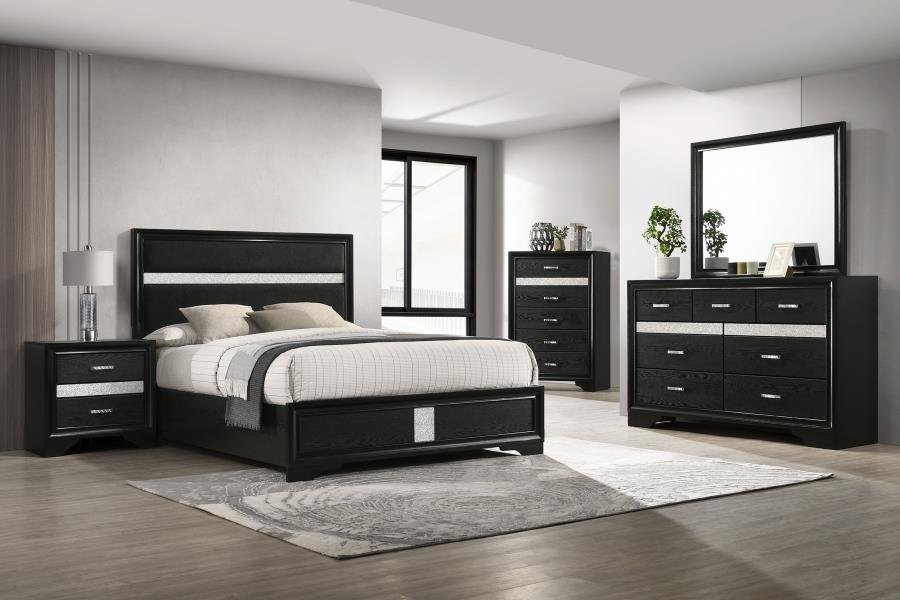 MIRANDA 5-PIECE QUEEN BEDROOM SET BLACK