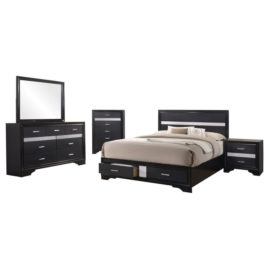 Second image of MIRANDA 5-PIECE QUEEN BEDROOM SET BLACK