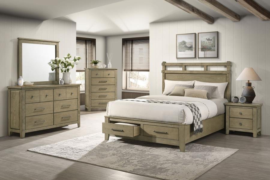 HAZLEWOOD 5-PIECE QUEEN BEDROOM SET VINEYARD OAK