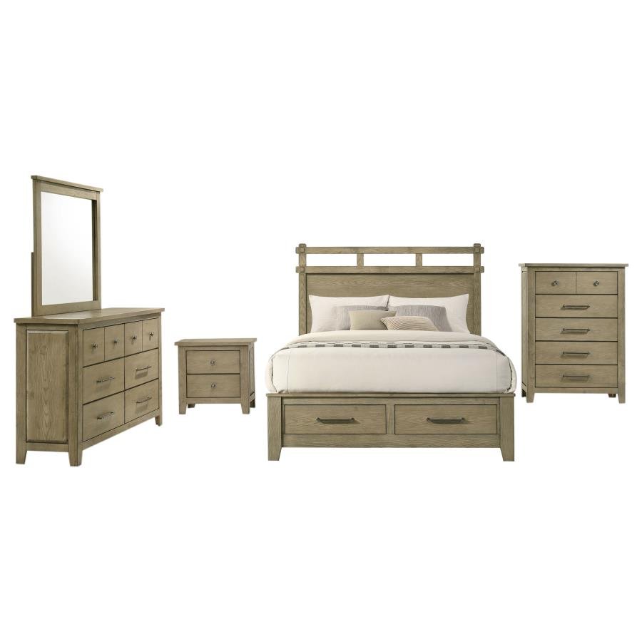 Second image of HAZLEWOOD 5-PIECE QUEEN BEDROOM SET VINEYARD OAK