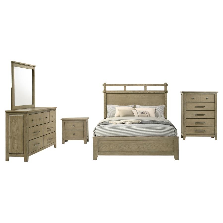 Second image of HAZLEWOOD 5-PIECE QUEEN BEDROOM SET VINEYARD OAK
