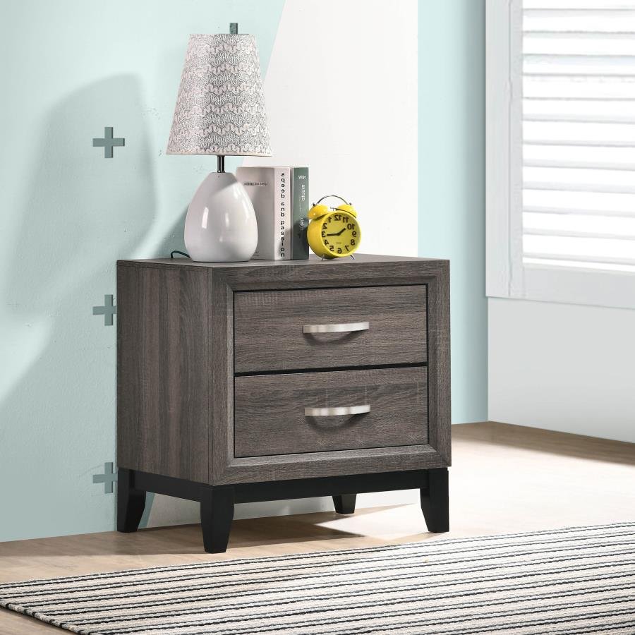 Second image of WATSON 2-DRAWER NIGHTSTAND GREY OAK