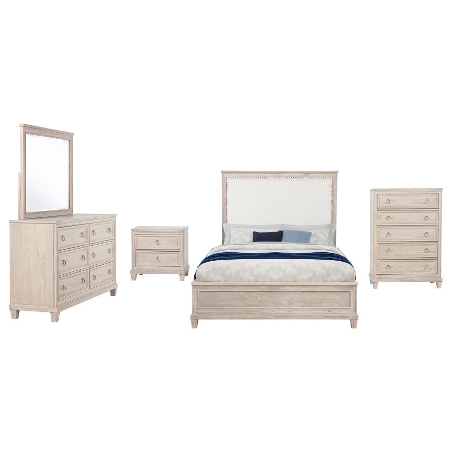 Second image of PEMBROKE 5-PIECE QUEEN BEDROOM SET WASHED OAK