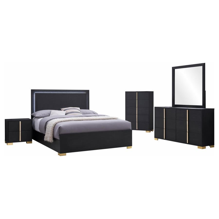 Second image of MARCELINE 5-PIECE QUEEN BEDROOM SET BLACK