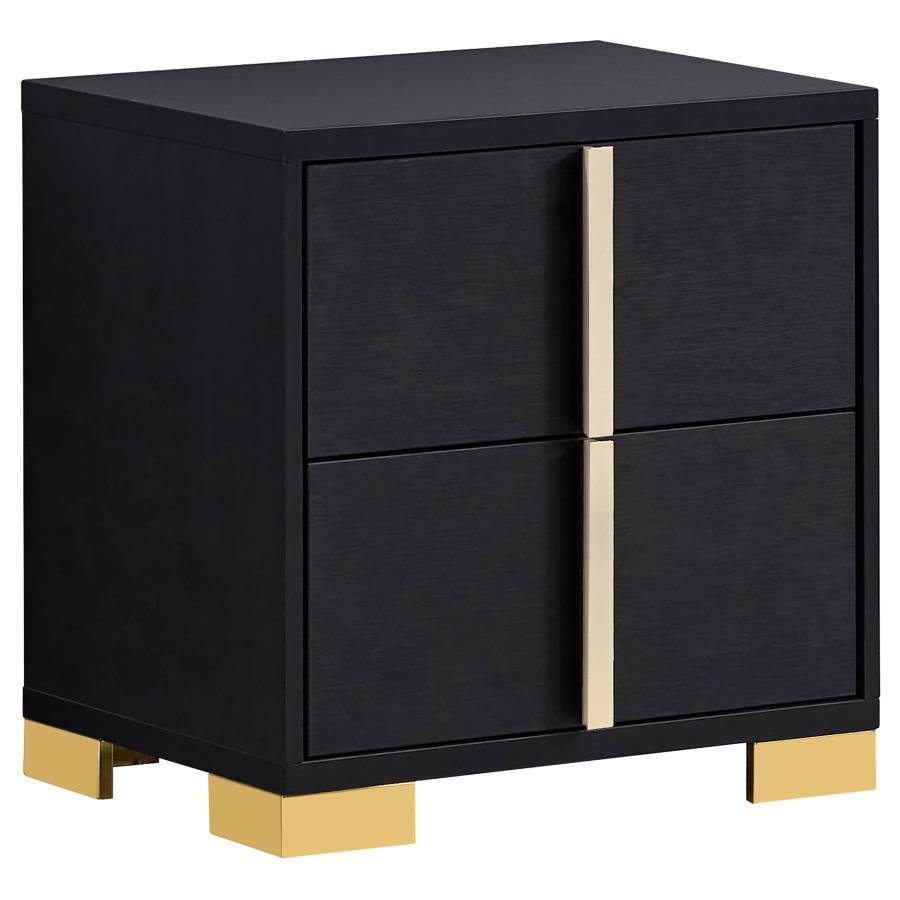 MARCELINE 2-DRAWER NIGHTSTAND BLACK