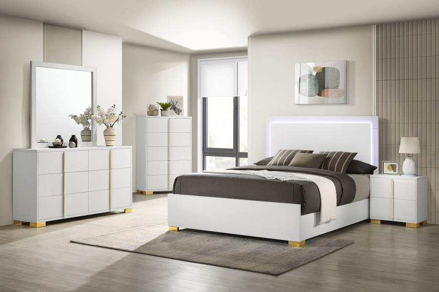 MARCELINE 5-PIECE QUEEN BEDROOM SET WHITE