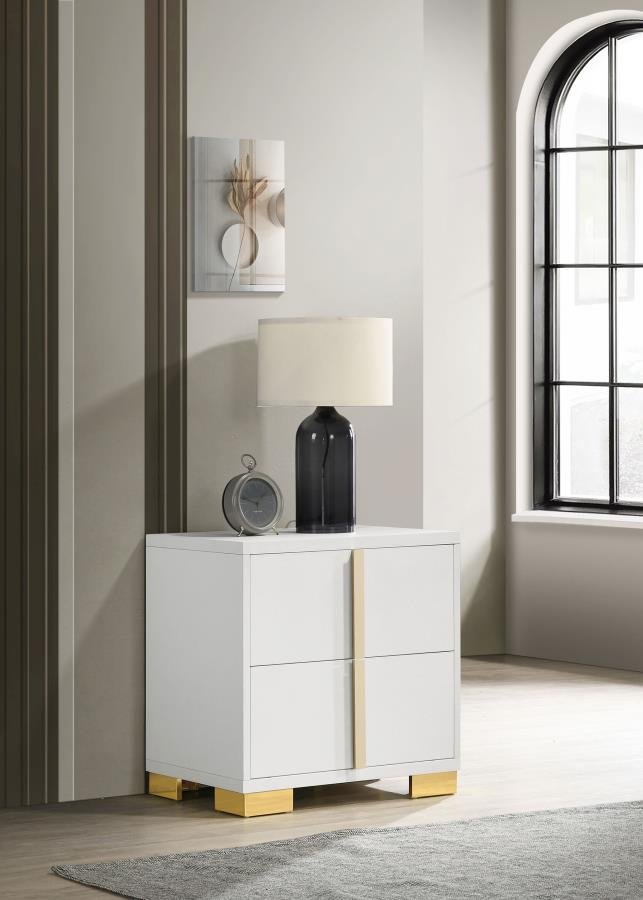 Second image of MARCELINE 2-DRAWER NIGHTSTAND WHITE