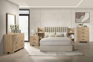 ARIELLE 5-PIECE QUEEN BEDROOM SET LIGHT OAK