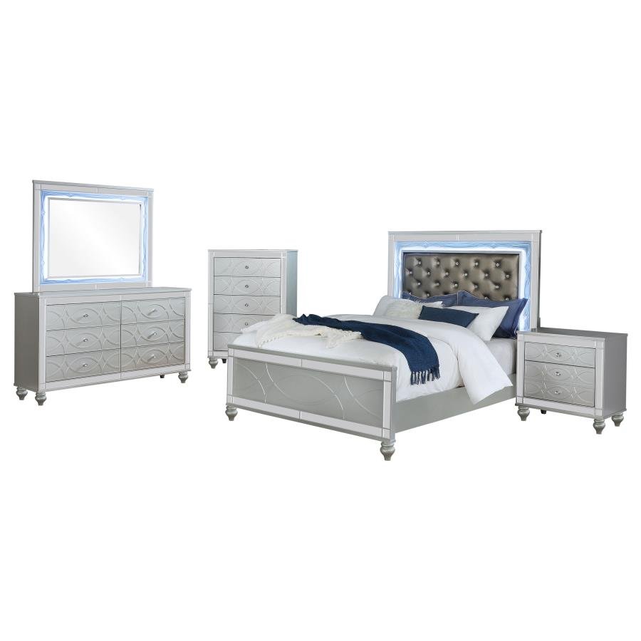 Second image of GUNNISON 5-PIECE QUEEN BEDROOM SET SILVER METALLIC