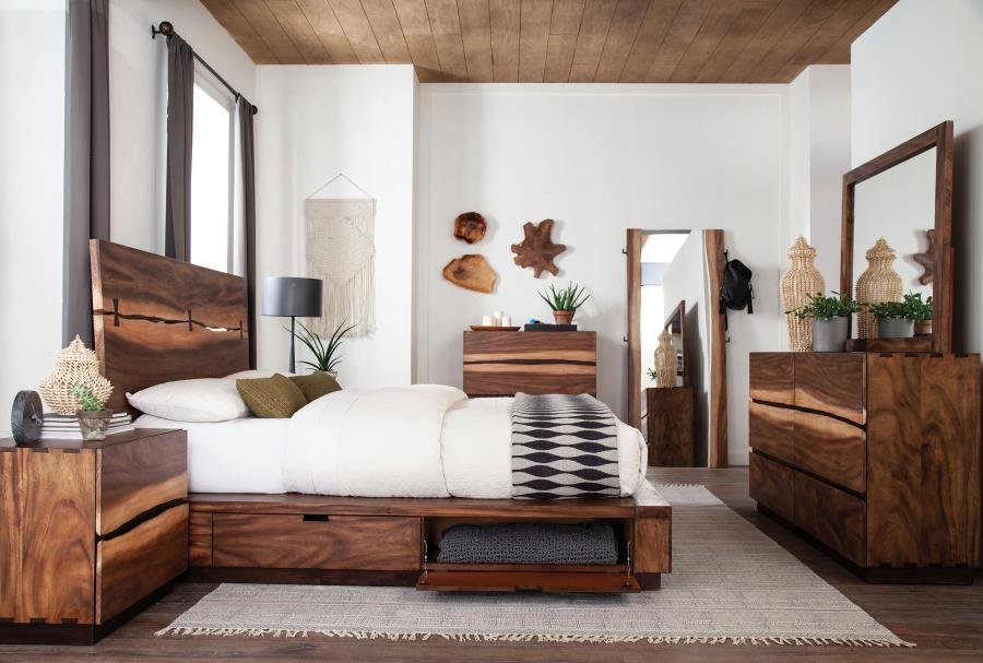 WINSLOW 5-PIECE QUEEN BEDROOM SET SMOKEY WALNUT