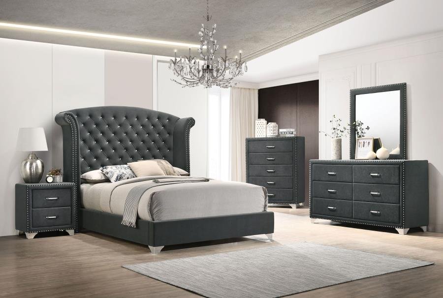 Second image of MELODY 5-PIECE QUEEN BEDROOM SET GREY