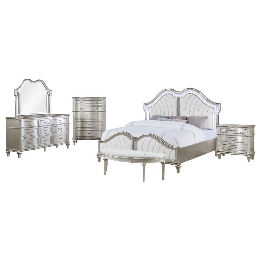 Second image of EVANGELINE 5-PIECE QUEEN BEDROOM SET SILVER OAK