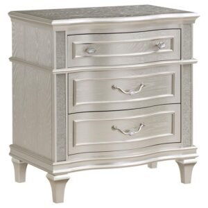 EVANGELINE 3-DRAWER NIGHTSTAND SILVER OAK