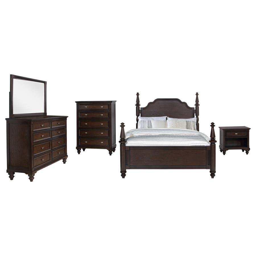 Second image of ANDOVER 5-PIECE QUEEN BEDROOM SET DARK OAK