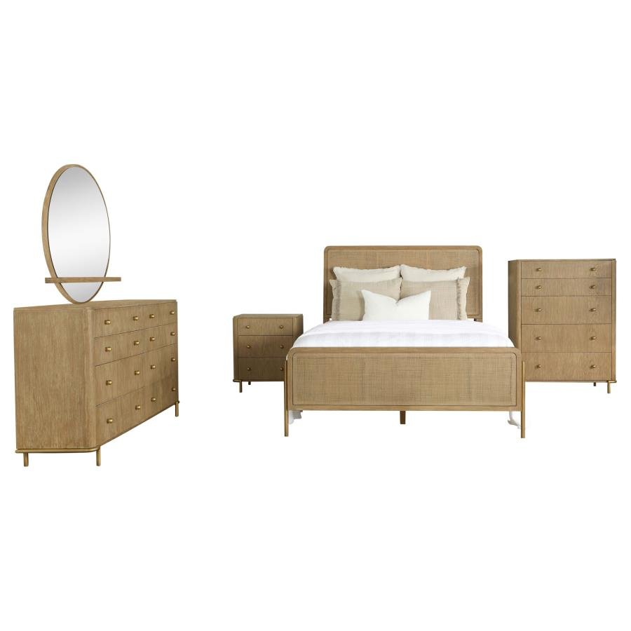 Second image of ARINI 5-PIECE QUEEN BEDROOM SET SAND WASH AND NATURAL CANE