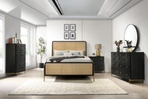 ARINI 5-PIECE QUEEN BEDROOM SET BLACK AND NATURAL