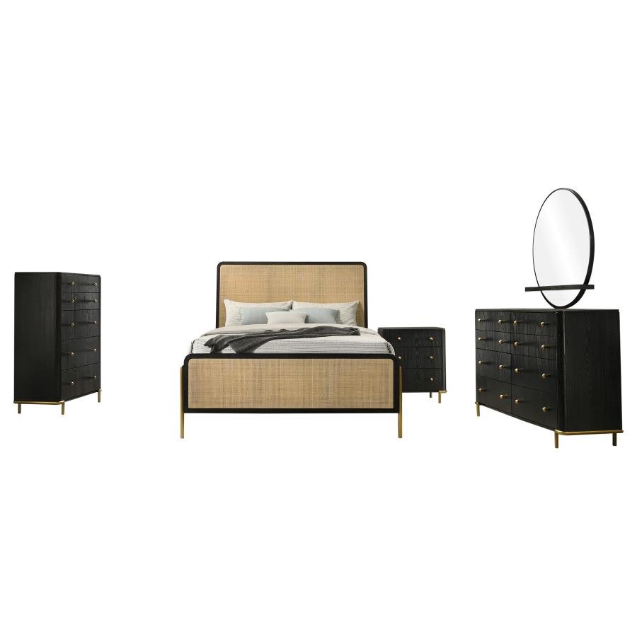 Second image of ARINI 5-PIECE QUEEN BEDROOM SET BLACK AND NATURAL