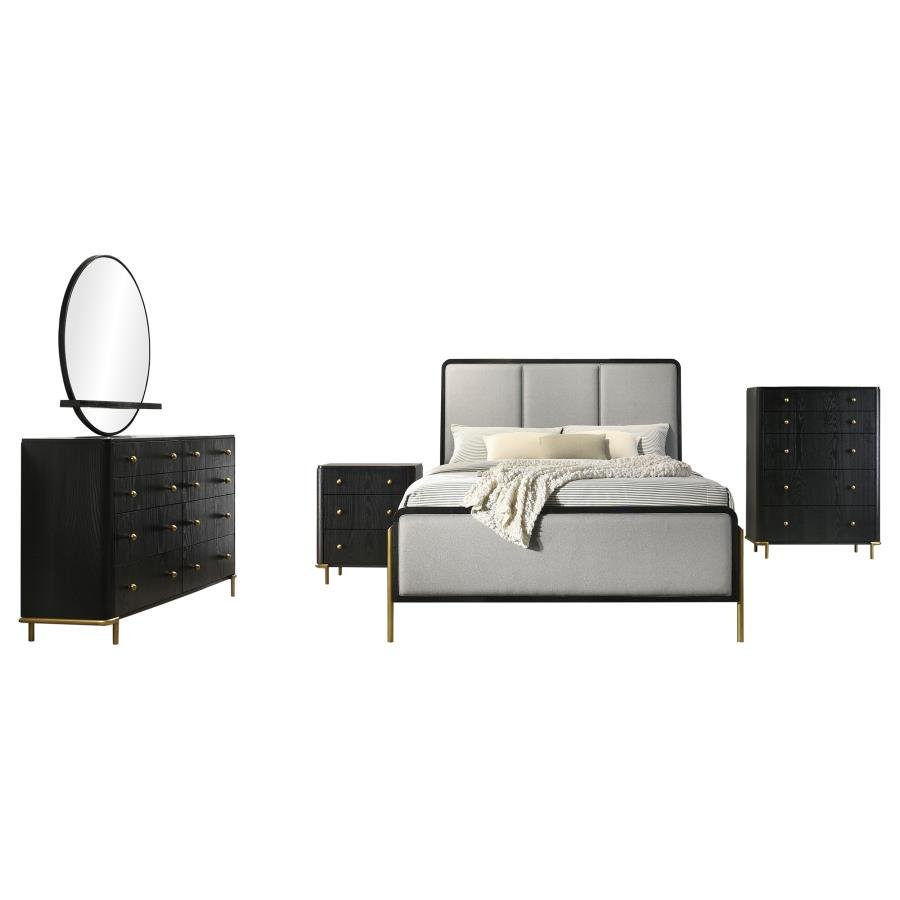 Second image of ARINI 5-PIECE QUEEN BEDROOM SET BLACK AND GREY