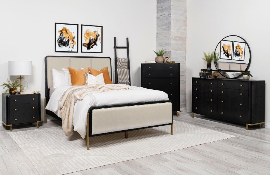 ARINI 5-PIECE QUEEN BEDROOM SET CREAM AND BLACK