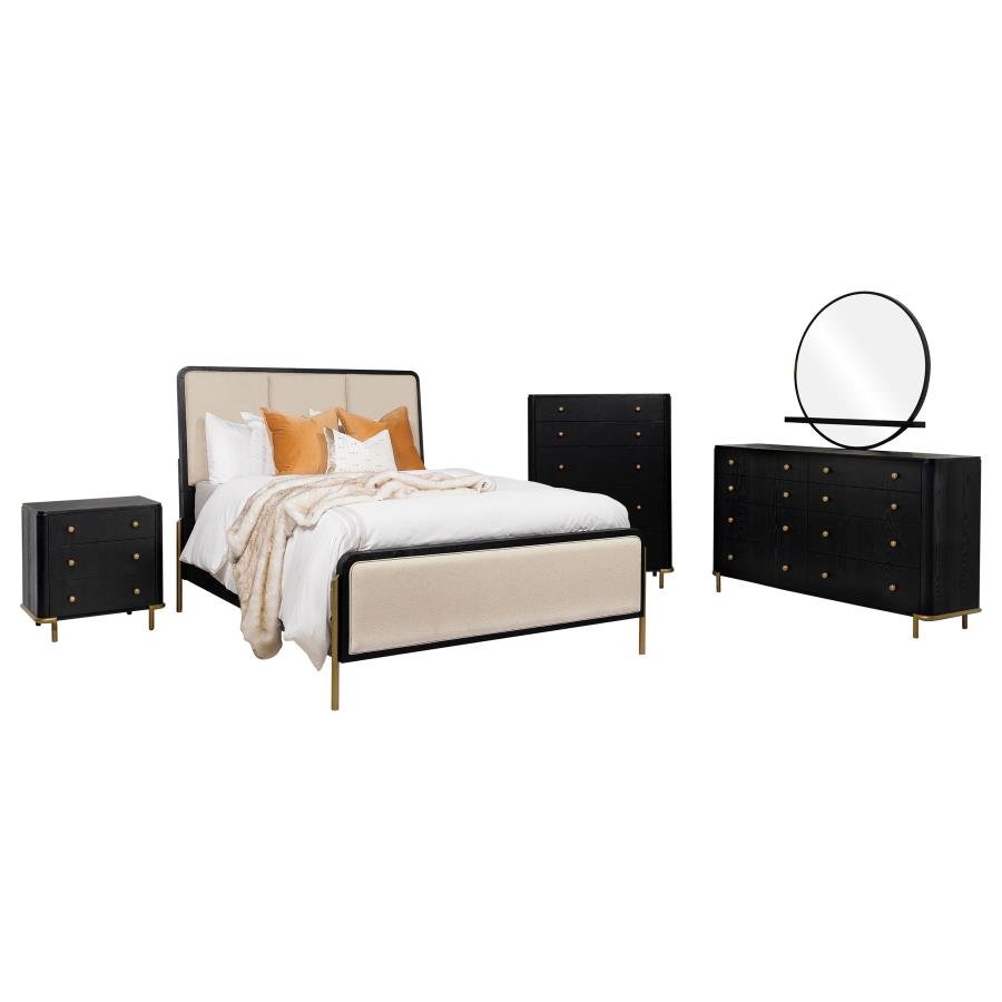 Second image of ARINI 5-PIECE QUEEN BEDROOM SET CREAM AND BLACK
