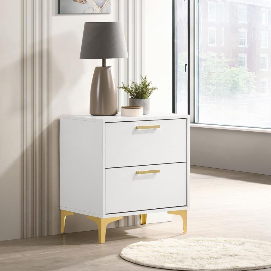 Second image of KENDALL 2-DRAWER NIGHTSTAND WHITE