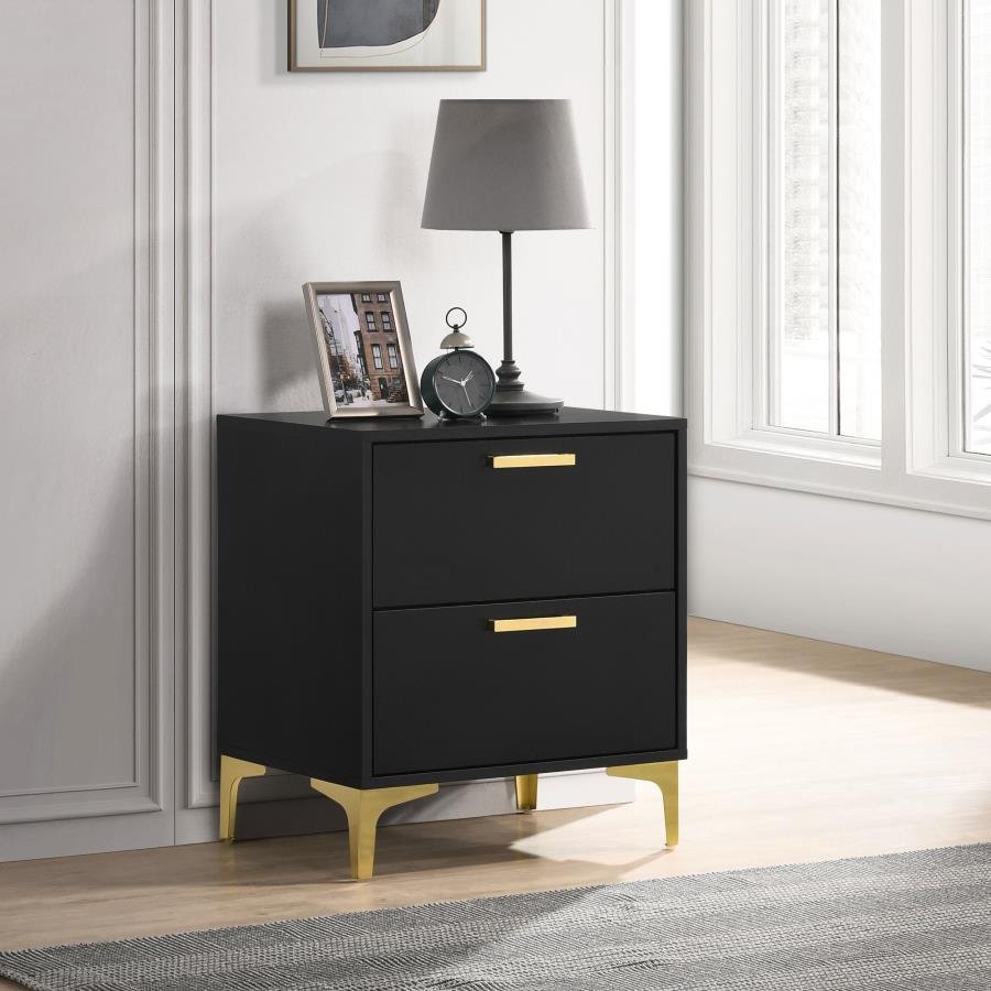 Second image of KENDALL 2-DRAWER NIGHTSTAND BLACK