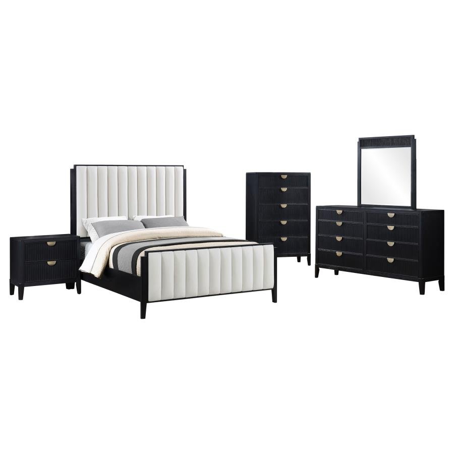 Second image of BROOKMEAD 5-PIECE UPHOLSTERED QUEEN BEDROOM SET BLACK