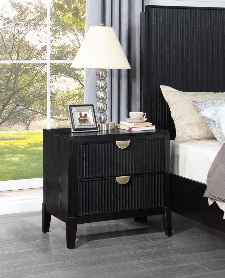 Second image of BROOKMEAD 2-DRAWER NIGHTSTAND BLACK