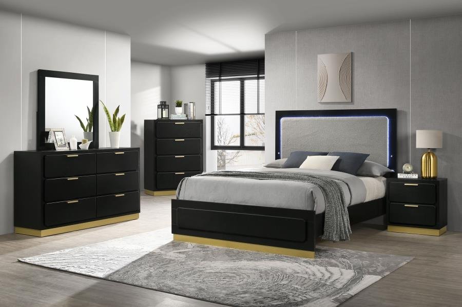 CARAWAY 5-PIECE QUEEN BEDROOM SET BLACK