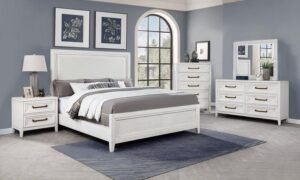 MARIELLE 5-PIECE QUEEN BEDROOM SET DISTRESSED WHITE