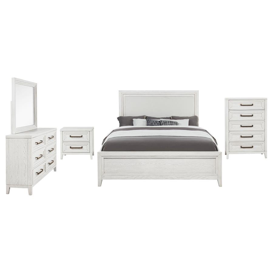 Second image of MARIELLE 5-PIECE QUEEN BEDROOM SET DISTRESSED WHITE