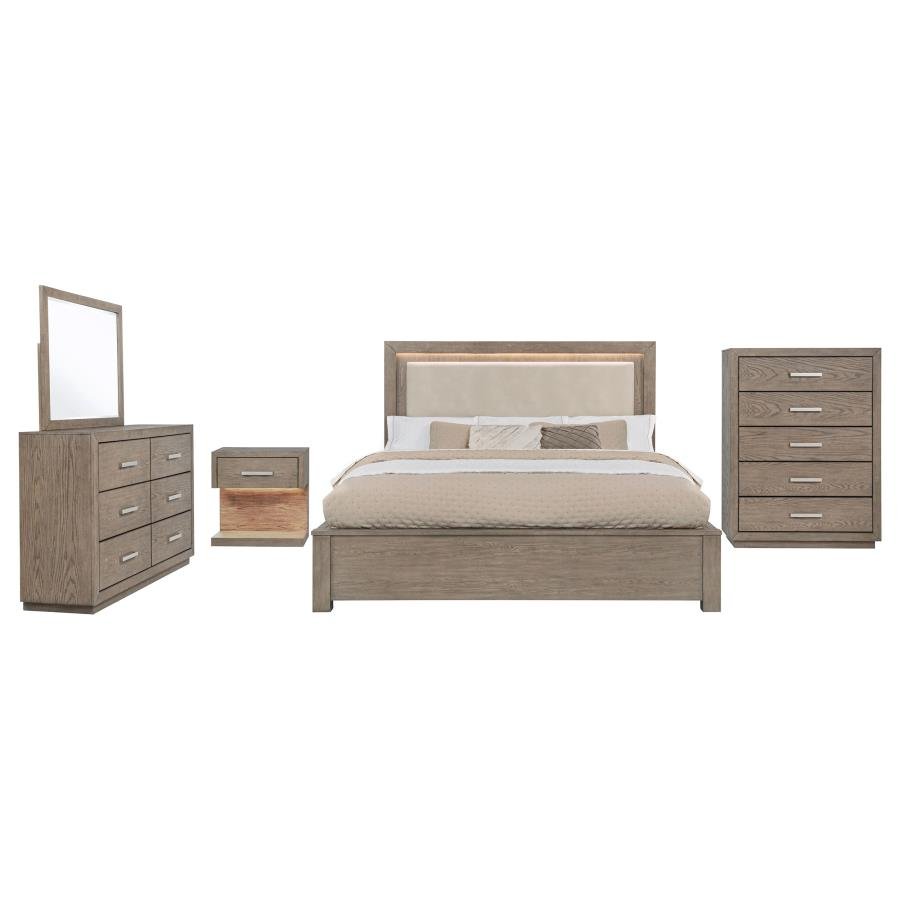Second image of KENORA 5-PIECE QUEEN BEDROOM SET BARLEY BROWN