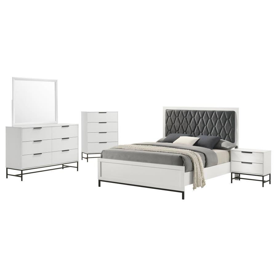 Second image of SONORA 5-PIECE QUEEN BEDROOM SET WHITE