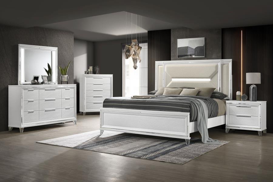 MARMORE 5-PIECE QUEEN BEDROOM SET WHITE