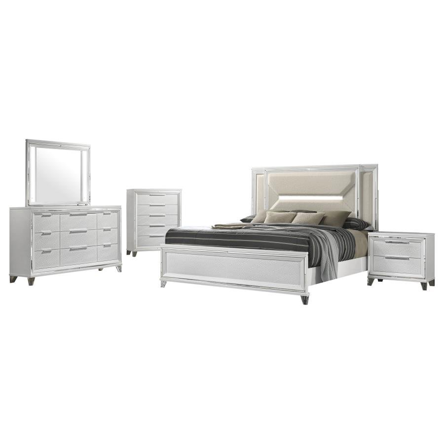 Second image of MARMORE 5-PIECE QUEEN BEDROOM SET WHITE