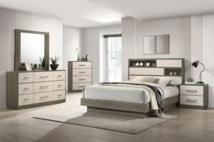 FENWICK 5-PIECE QUEEN BEDROOM SET GREY OAK
