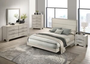 TRENTON 5-PIECE QUEEN BEDROOM SET RUSTIC CREAM