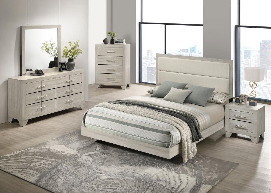 TRENTON 5-PIECE QUEEN BEDROOM SET RUSTIC CREAM